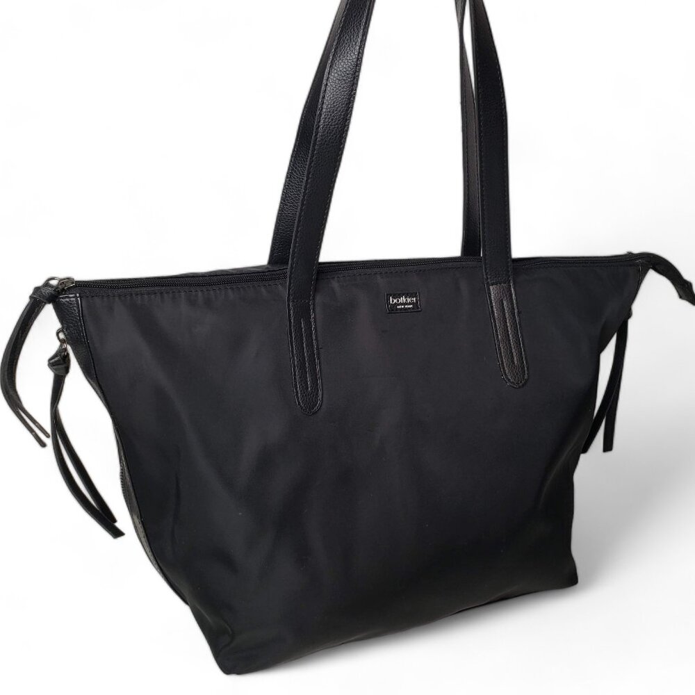 Botkier Large Bond Black Nylon Wide Bottom Shoulder Tote Bag